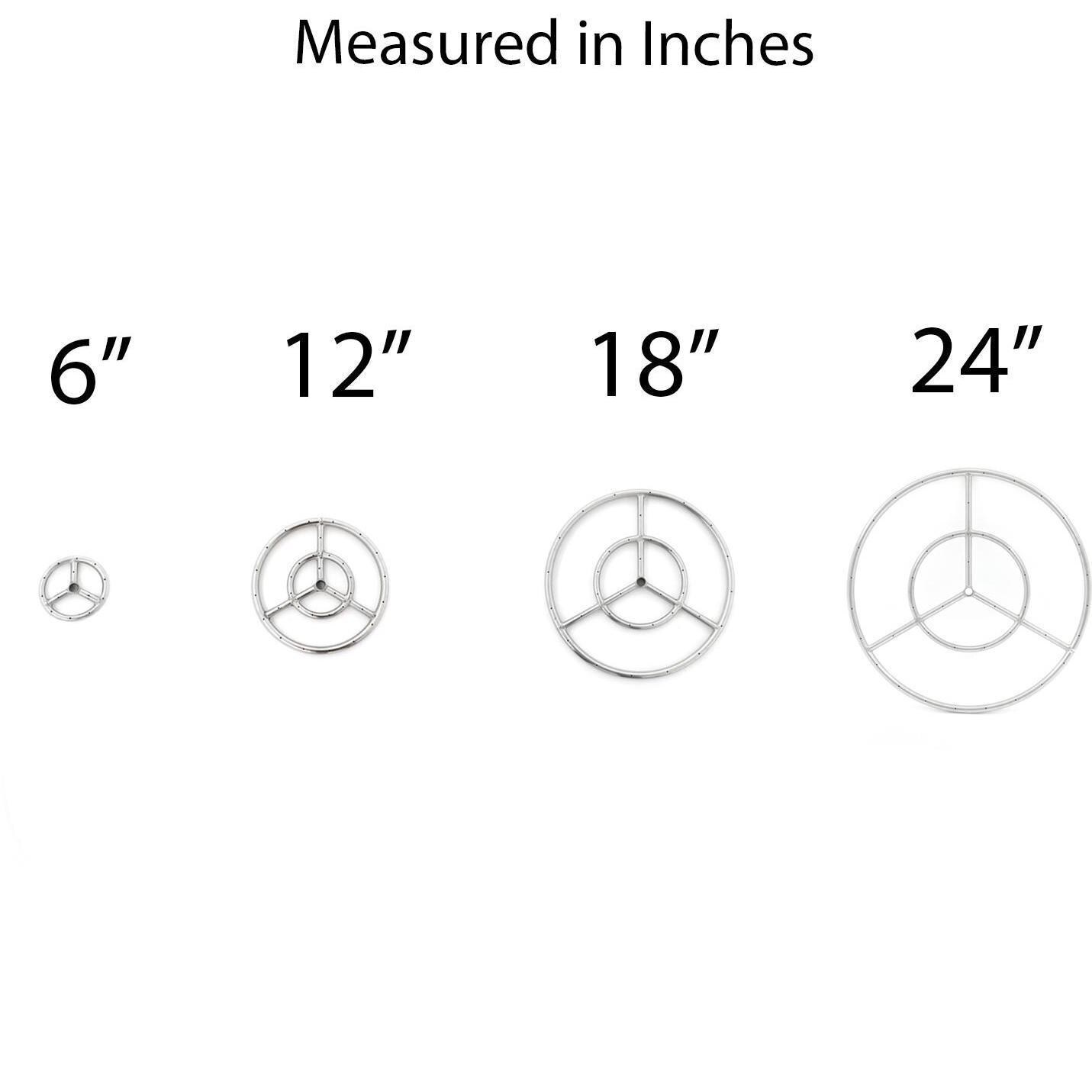 BBQGuys Signature Series Propane Stainless Steel Ring Burner Sizes thumbnail