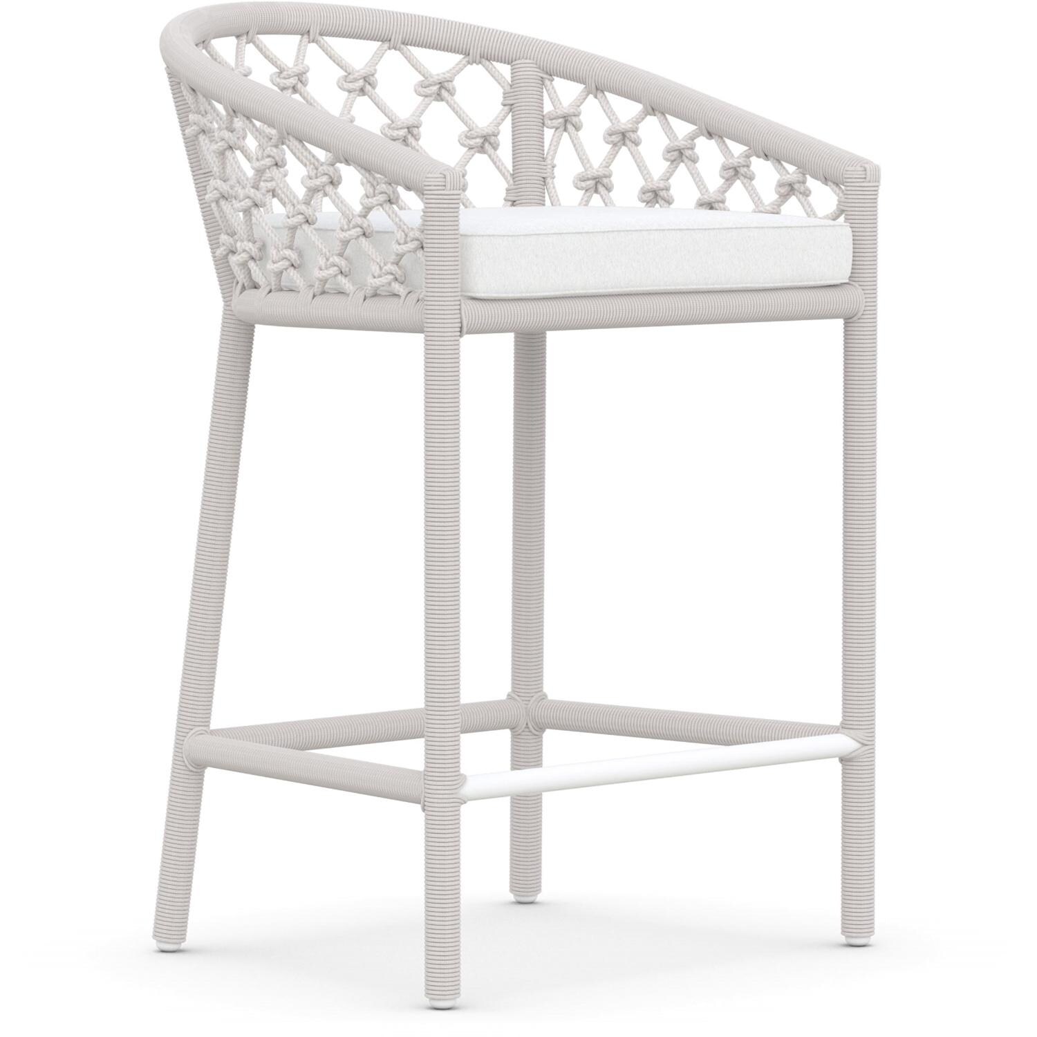 Azzurro Living Amelia Woven Rope Counter Stool in Sand/Cloud - Angled - White Background thumbnail