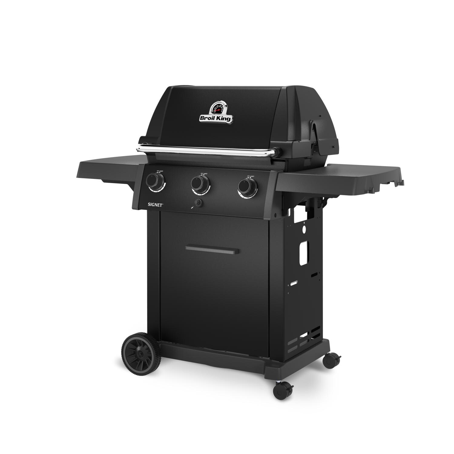 Broil King 844157 Signet 320 Shadow 3 Burner Propane Grill - Lid Down - Angled Left - White Background thumbnail