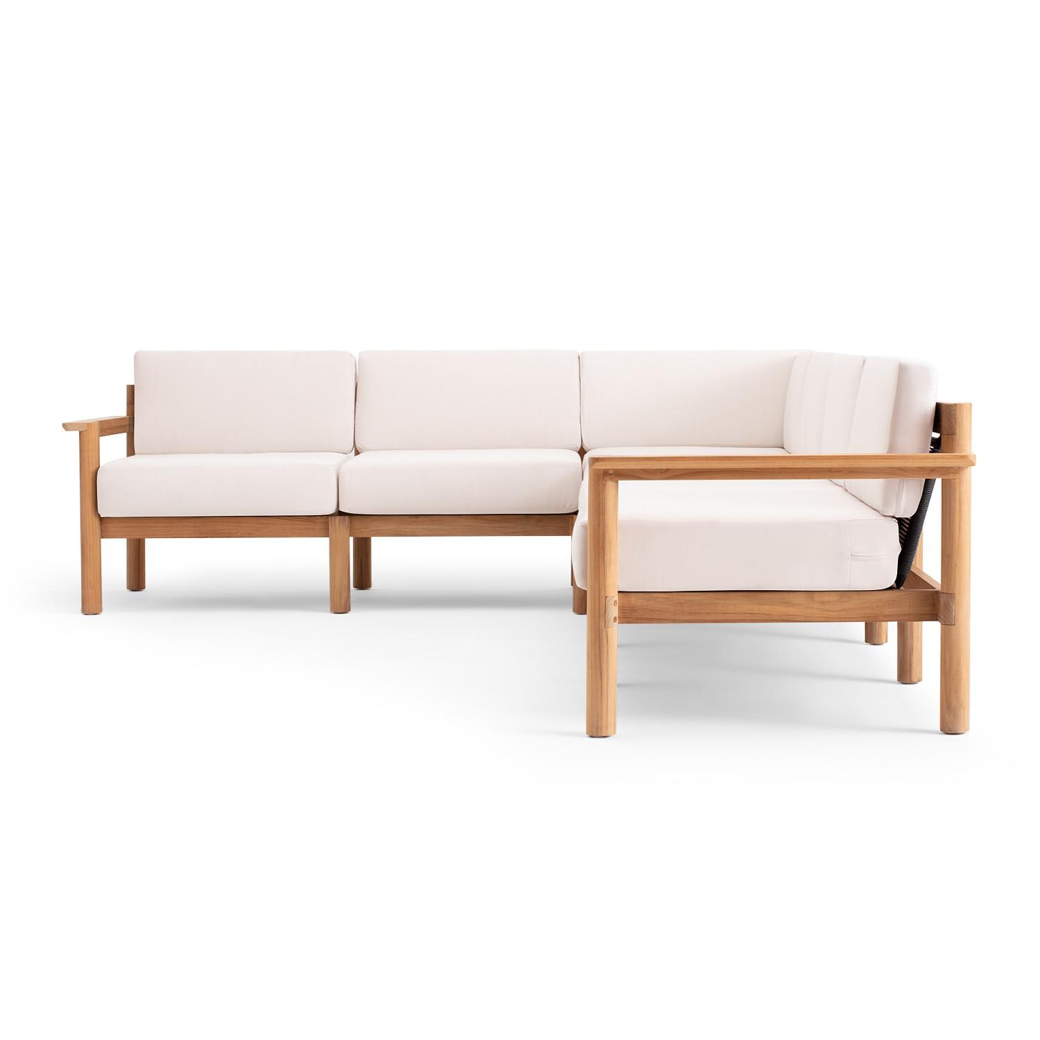 Neighbor HVN-SECT6-CA-2 6 Piece Sectional W/ Teak Arms - Long Side View thumbnail
