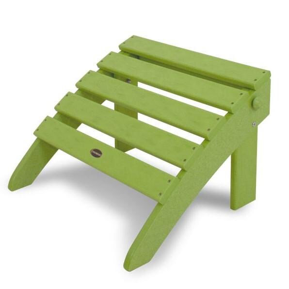 Classic Lime Recycled Plastic Wood Patio Folding Ottoman By POLYWOOD image