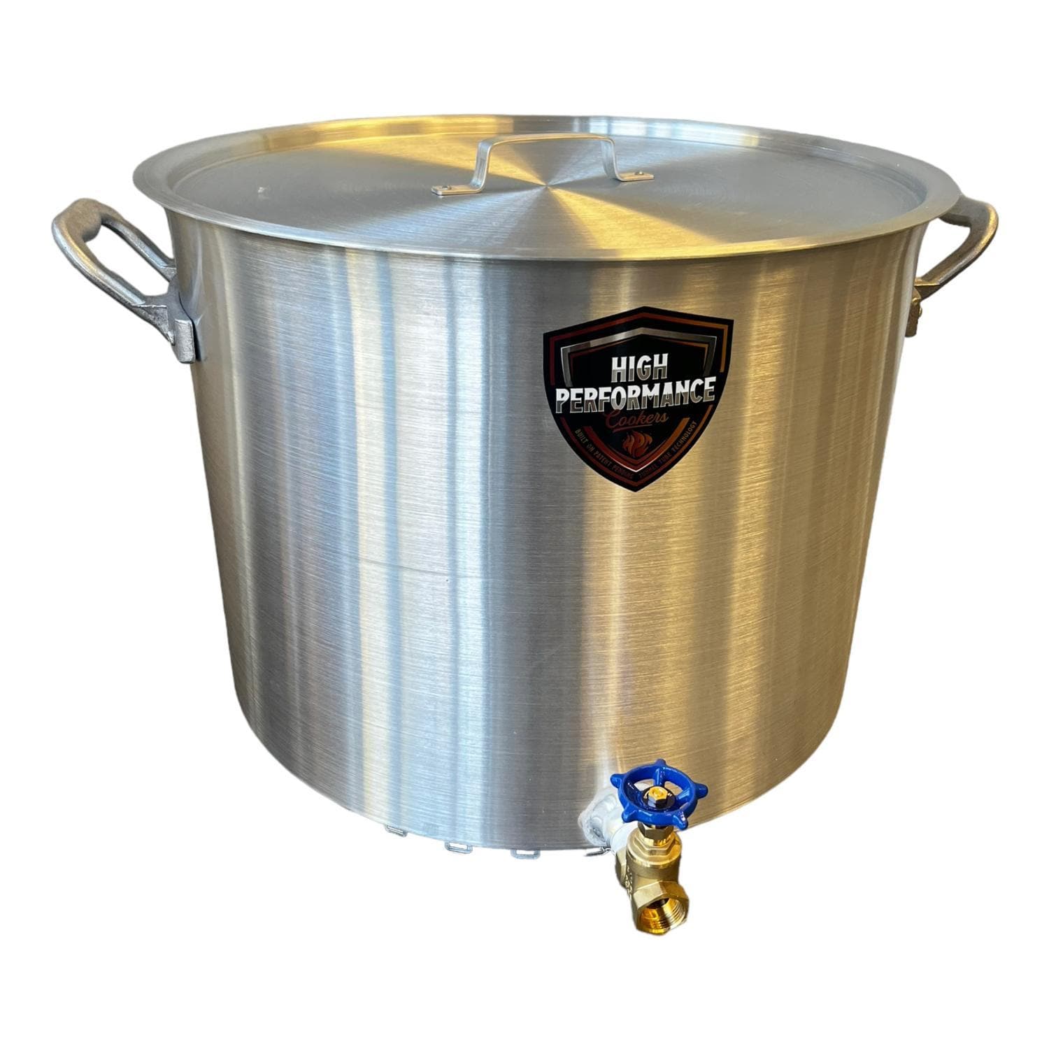 High Performance Cookers PW80-BDJ-VLV075 80 Quart Powered Seafood/Crawfish Cooker - Nonpowered Front View - White Background thumbnail