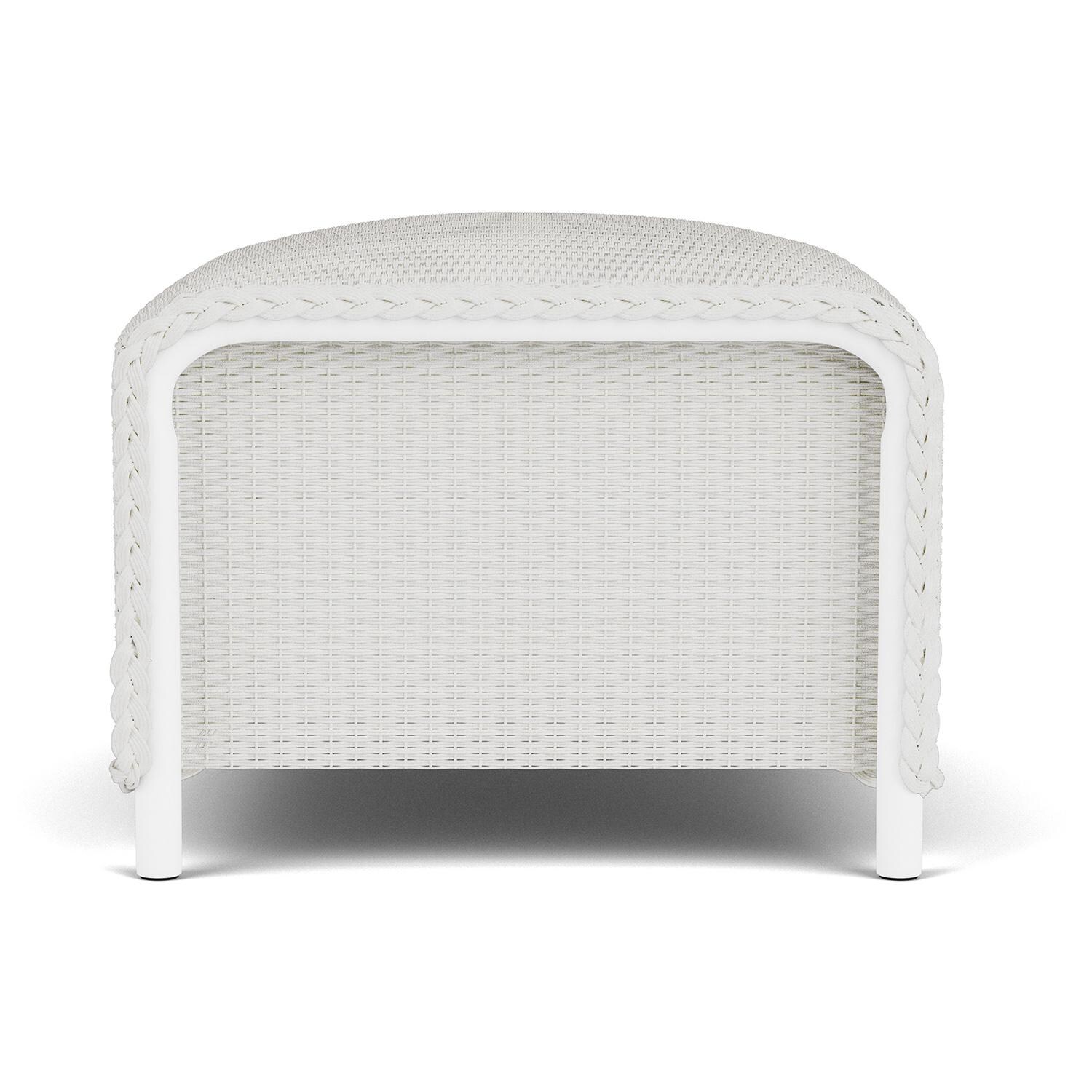 Lloyd Flanders Reflections Ottoman, Padded in Matte White Finish - Side thumbnail
