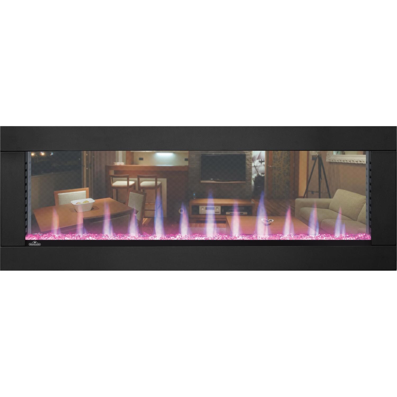 Napoleon NEFBD50H  NEFBD50H-DTRM CLEARion See-Thru Built-In Electric Fireplace - Black Surround - Pink Crystal Ember Bed - Multi-Colored Flames thumbnail