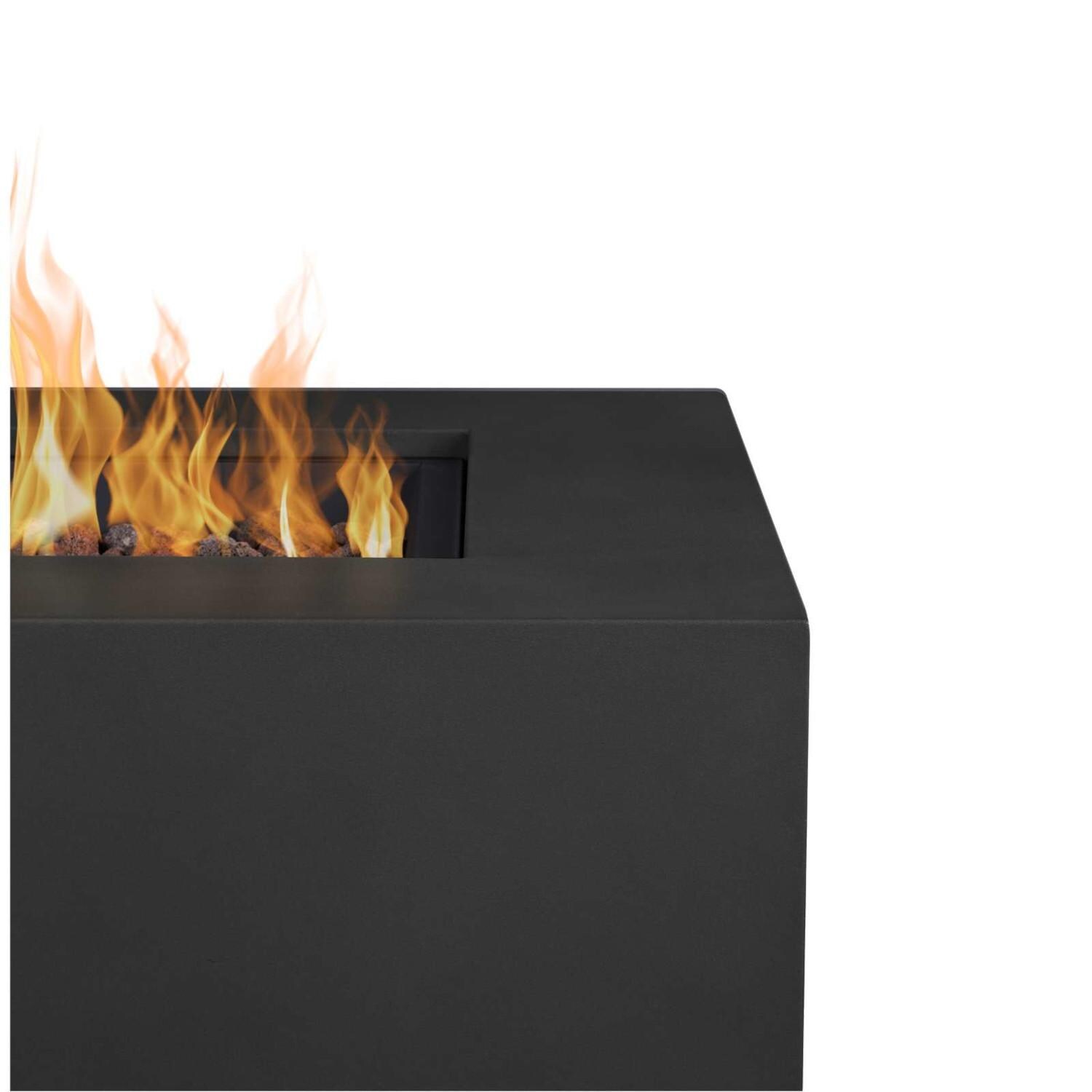 Lakeview SCC9812LPBLK Elysian 36-Inch Square Propane Fire Table w/ NG Conversion Kit - Black - Detail thumbnail