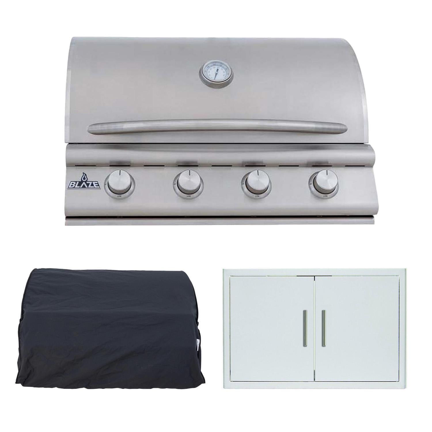 Blaze BCM 3 Pc 32-in Propane Outdoor Kitchen Package - BLZ-4BCM-LP + 4LTEPROBICV + BLZ-AD32-R-SC