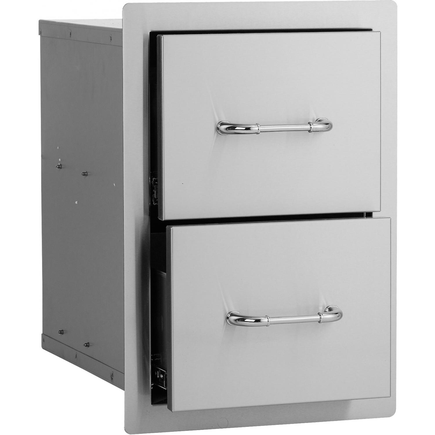 Bull 15-Stainless Steel Double Access Drawer - 56985 thumbnail