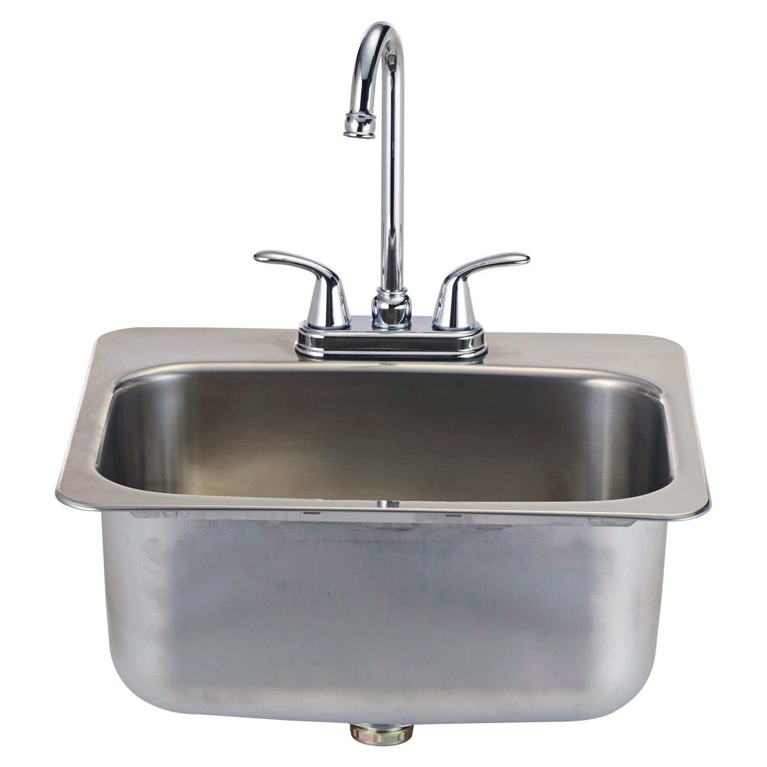 Bull 12391 19 X 17-Inch Large Stainless Steel Drop-In Sink W/ Faucet thumbnail