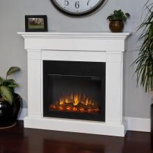 Real Flame 8020E-W Crawford Slimline 47-Inch Electric Fireplace With Mantel - White