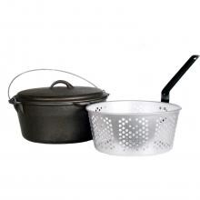 Cajun Classic 9-Quart Seasoned Cast Iron Dutch Oven With Fry Basket - GL10488AS image