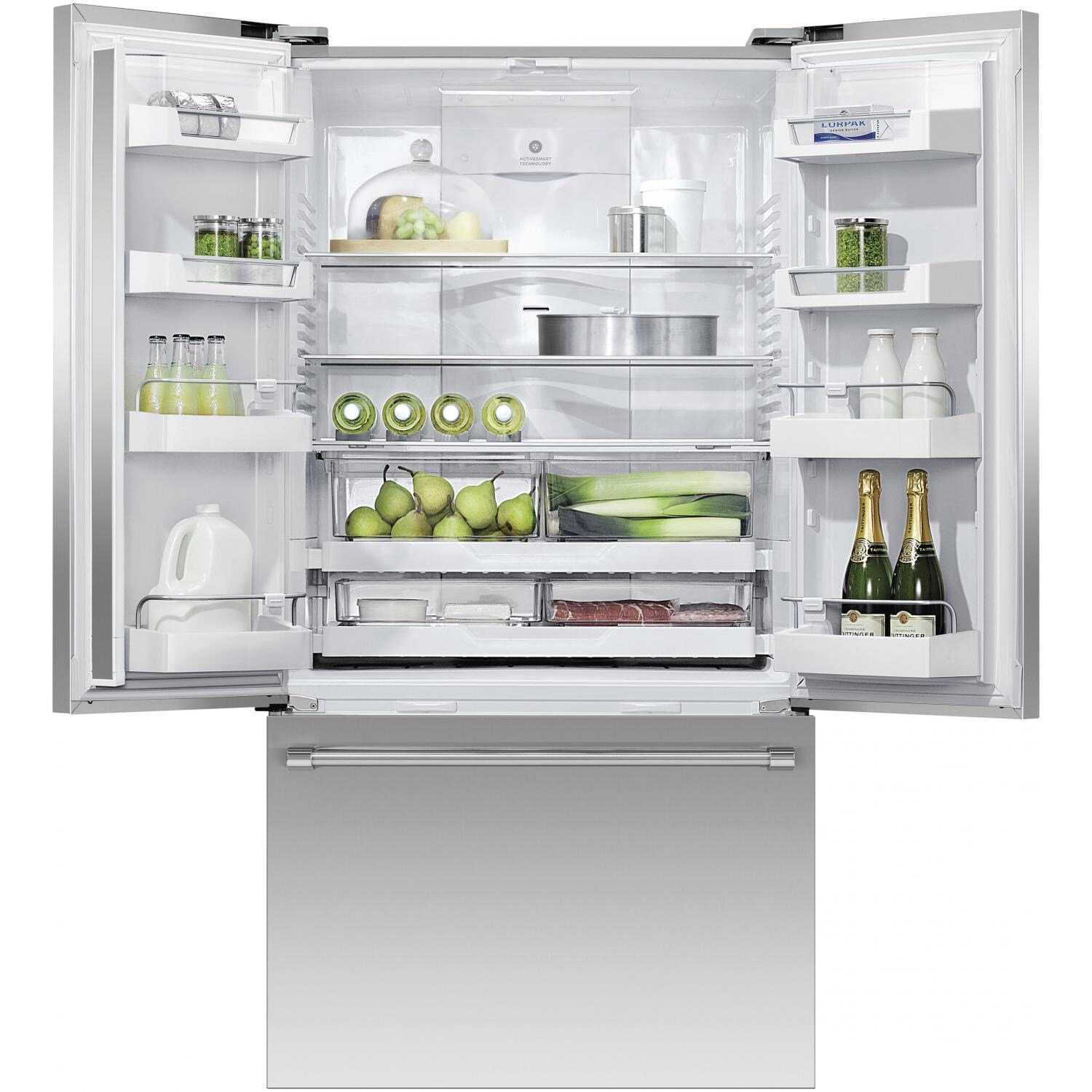 Fisher Paykel Professional 36-Inch Wide 70-Inch Tall Freestanding French Door Refrigerator - Open View thumbnail
