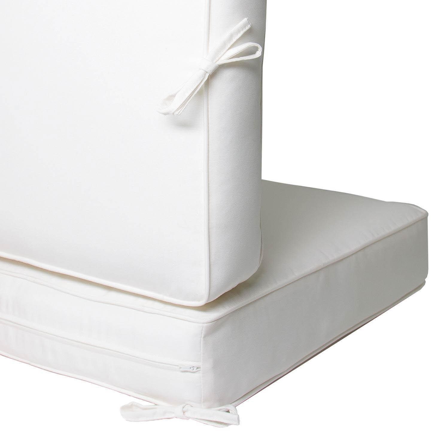 Large Replacement Loveseat Cushion Set With Piping - Zipper and Tie Detail thumbnail