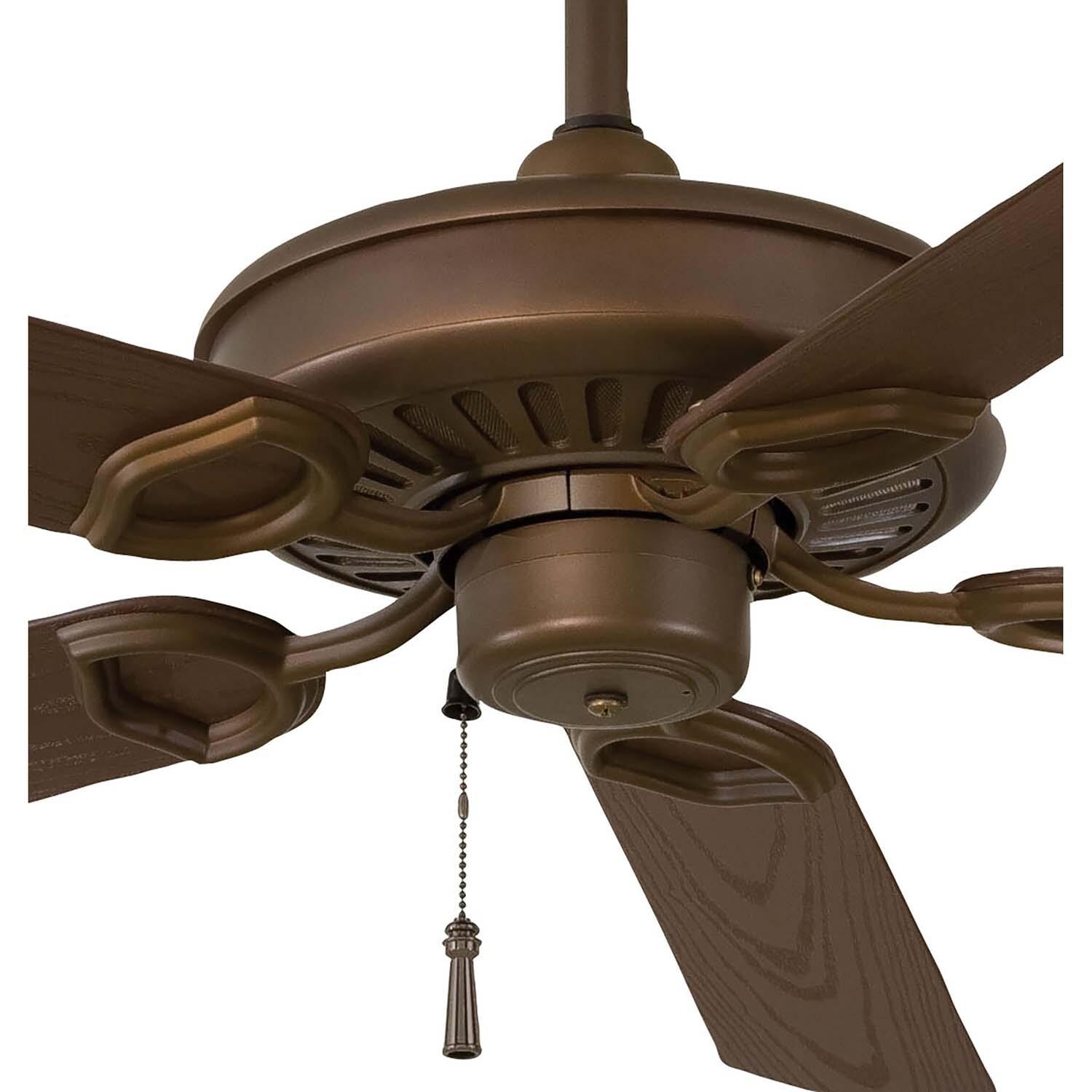 Minka-Aire F589-ORB Sundowner 54-Inch 5-Blade Ceiling Fan in Oil Rubbed Bronze Finish w/ Dark Maple Blades - Closeup thumbnail