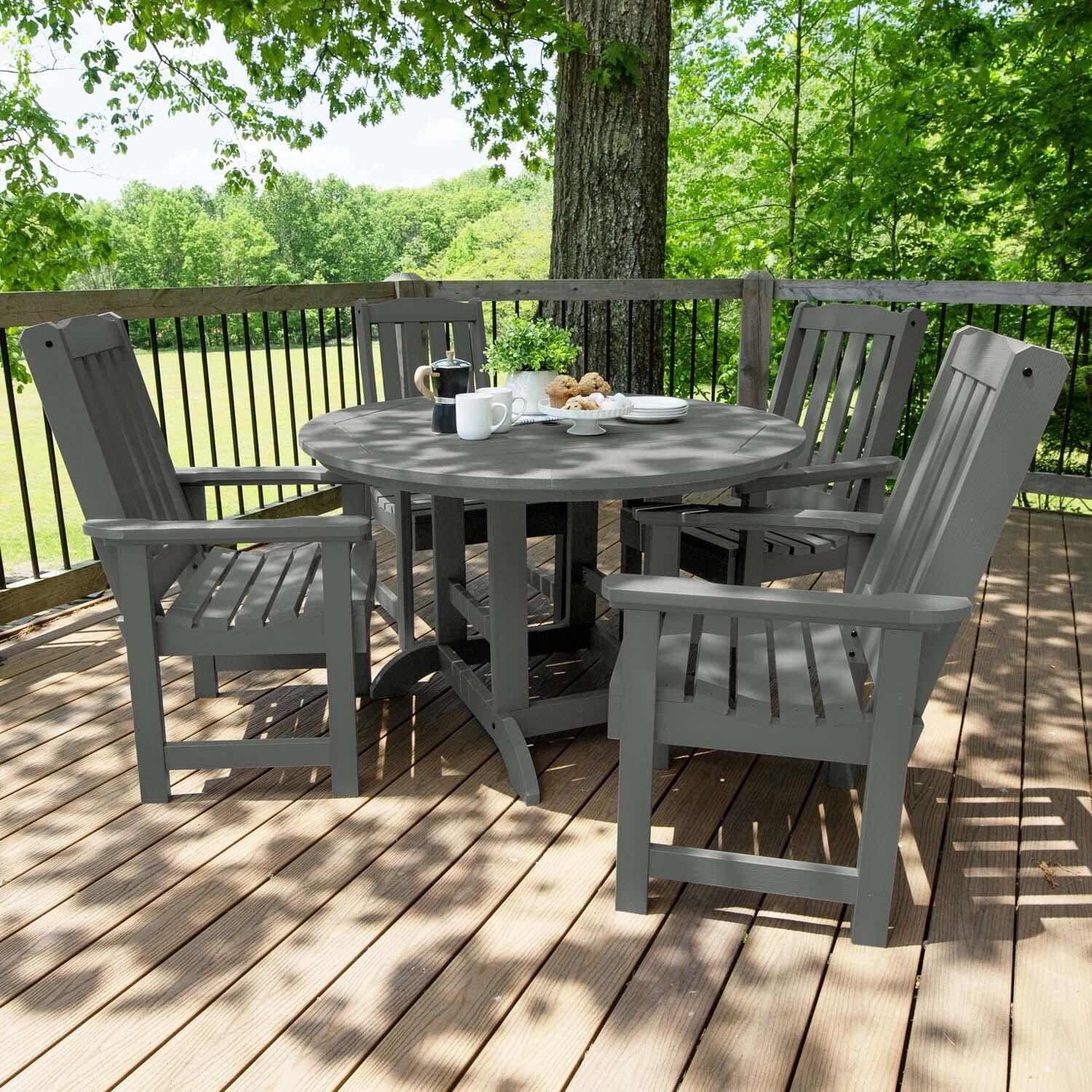 Hart Lane 5 Pc Set Recycled Plastic Dining Set In Coastal Teak By Lakeview - Lifestyle thumbnail