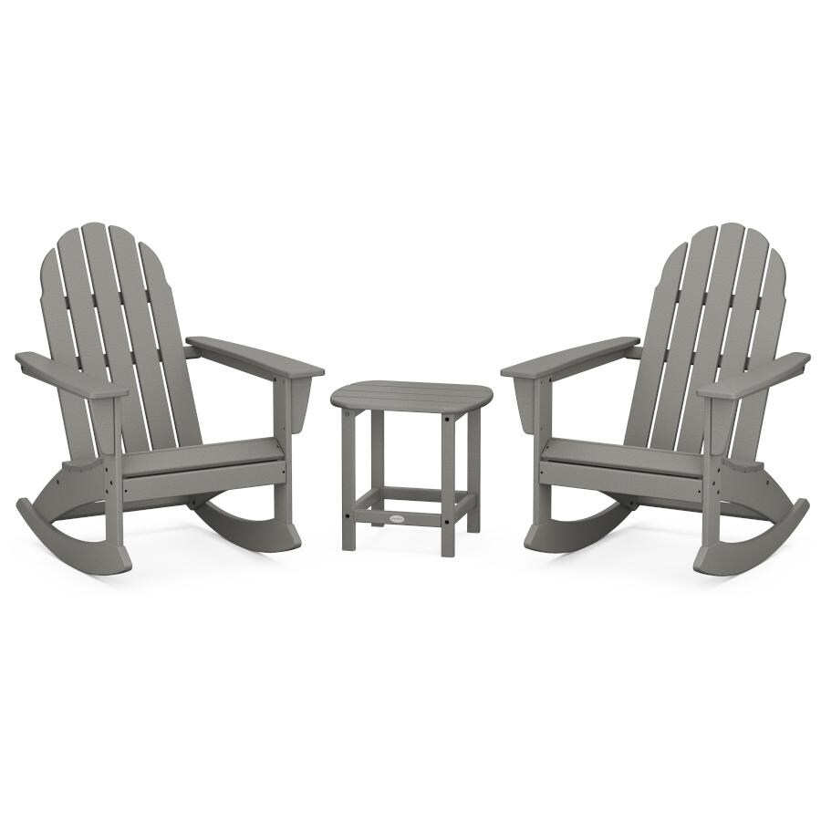 Vineyard 3 Pc Recycled Plastic Adirondack Rocking Chair Set w/ South ...