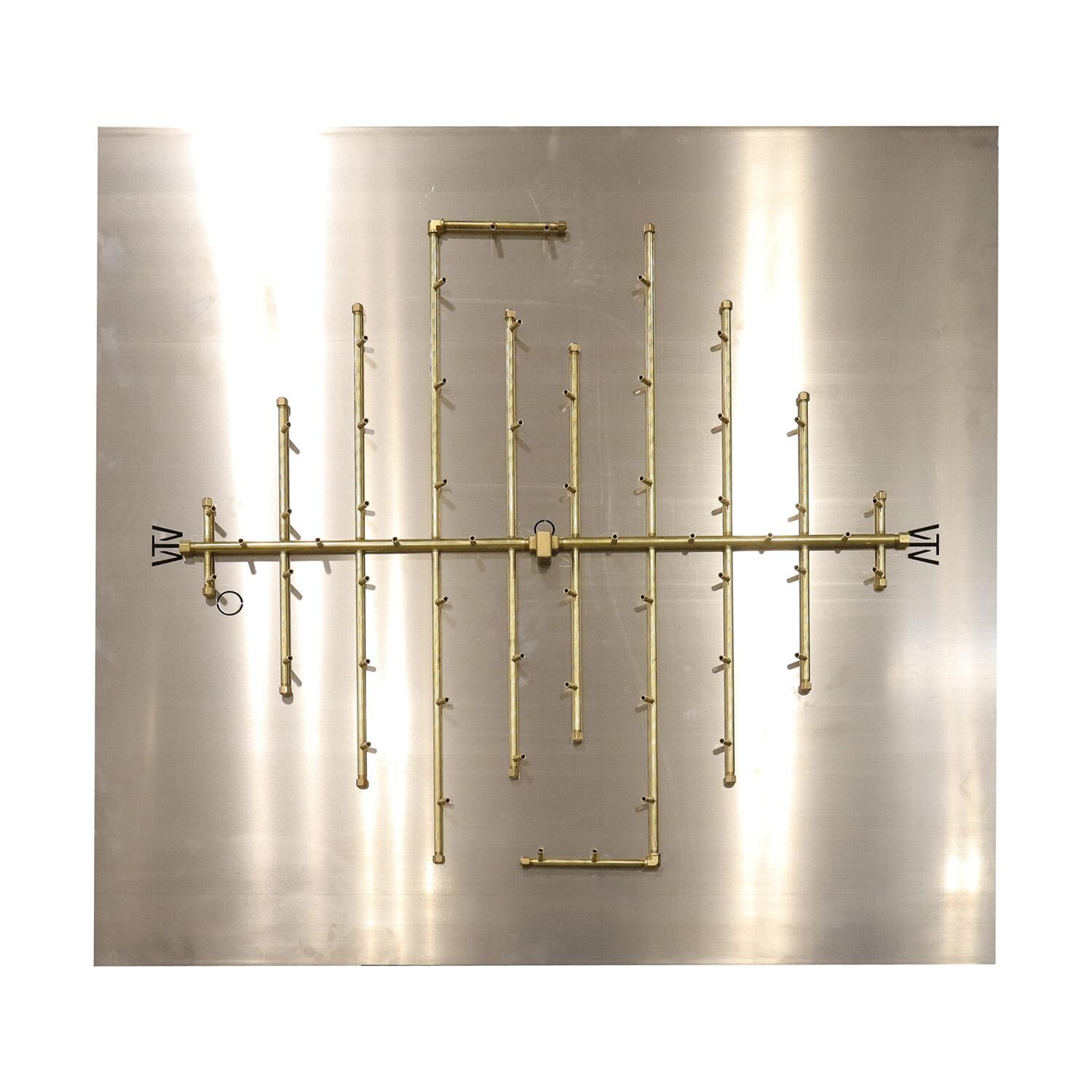 Warming Trends U560ALPL60S 48 X 46 Inch CROSSFIRE Brass Burner w/ 60 Square Plate - Burner - White Background thumbnail