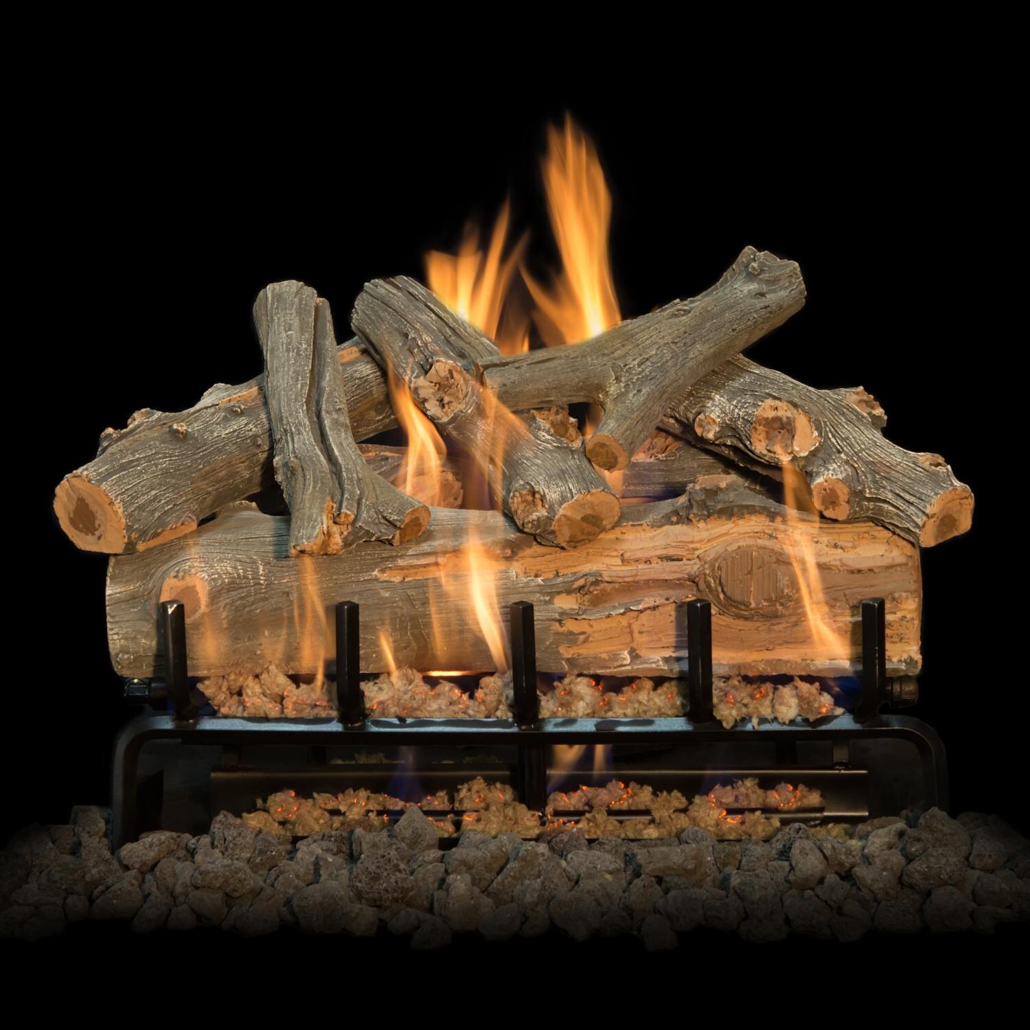 Grand Canyon 24-Inch Arizona Juniper Vented Propane Log Set W/ 3 BRN ...