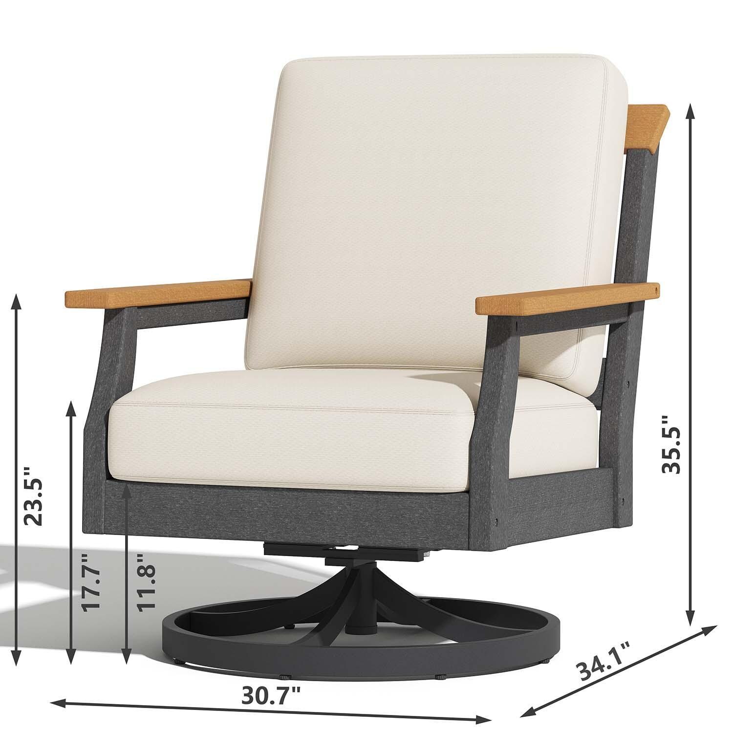 Sabine Landing 5 Pc Set Polyresin Seating Set By Lakeview Outdoor Designs - Chair - Dimensional thumbnail