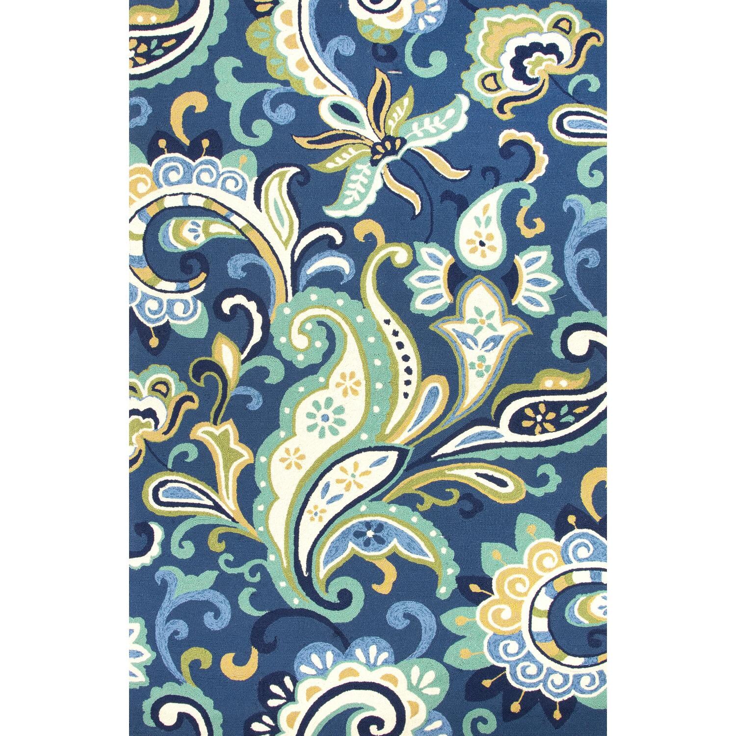 Jaipur Rugs Barcelona Calico 7.6 X 9.6 Indoor/Outdoor Rug - Blue/Ivory
