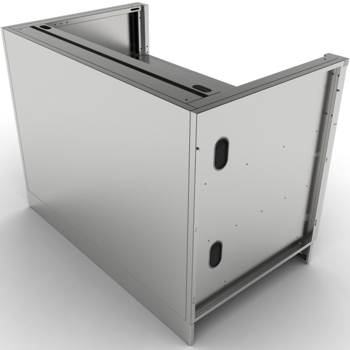 Sunstone SAC46GLPCD 46-in Outdoor Kitchen Gas Grill Cabinet - Angled Rear View - White Background