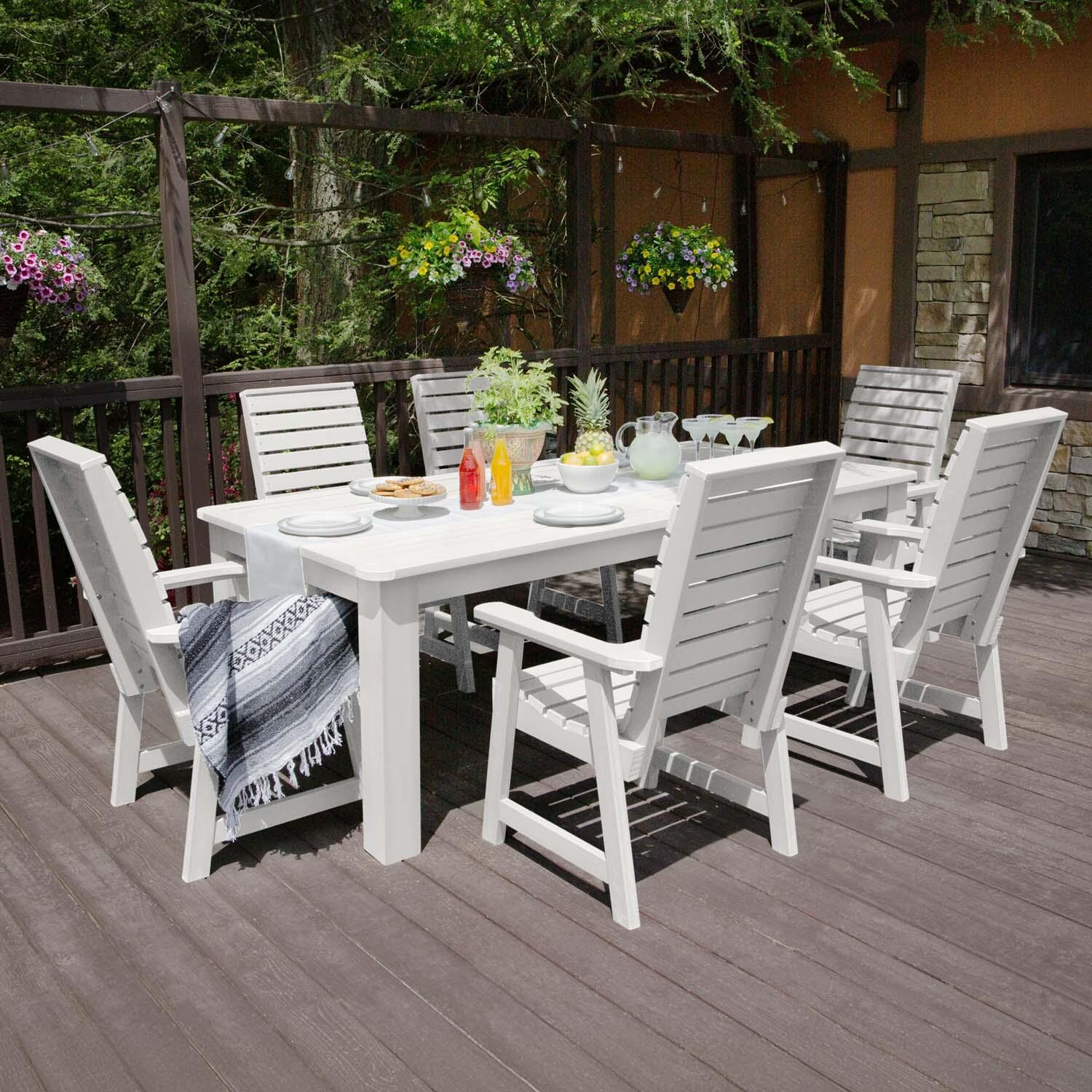 Elm Pointe 7 Pc Recycled Plastic Dining Set In White by Lakeview - Lifestyle thumbnail