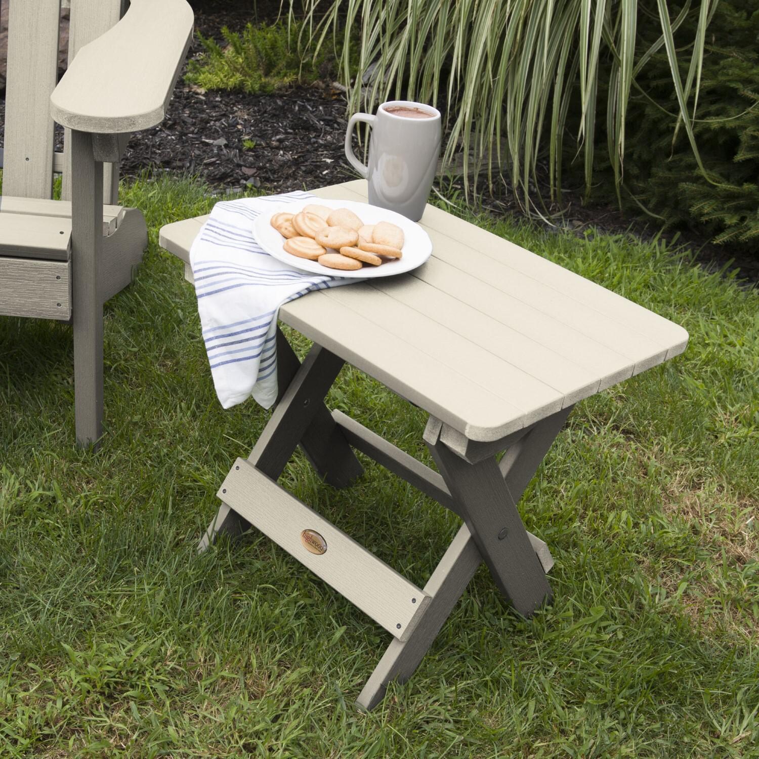 Lakeview Folding Adirondack Side Table - Whitewash
