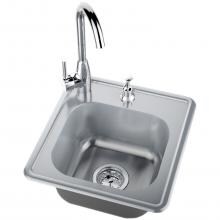 Sunstone 17 X 16 Outdoor Rated Stainless Steel Drop In Sink With Hot/Cold Faucet - A-SS17 image
