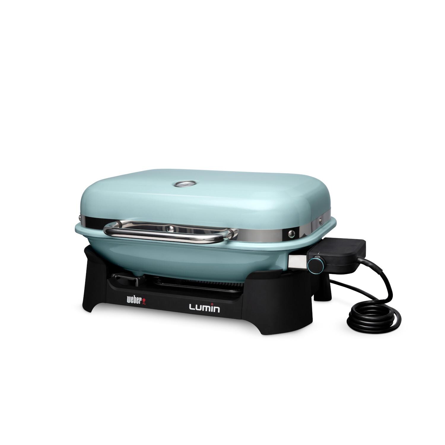Weber 92400901 Ice Blue Lumin Portable 1560 Watt Electric Grill - Right Side thumbnail