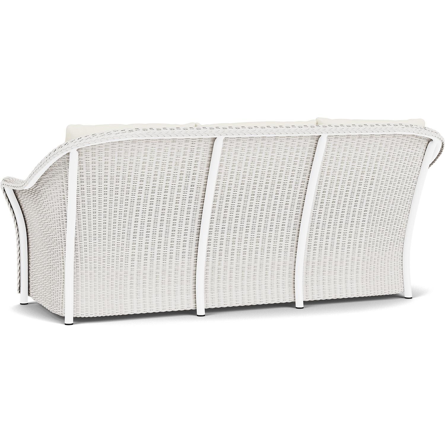 Lloyd Flanders Weekend Retreat Sofa in White Finish W/ Sailcloth Salt Fabric - Back Left thumbnail