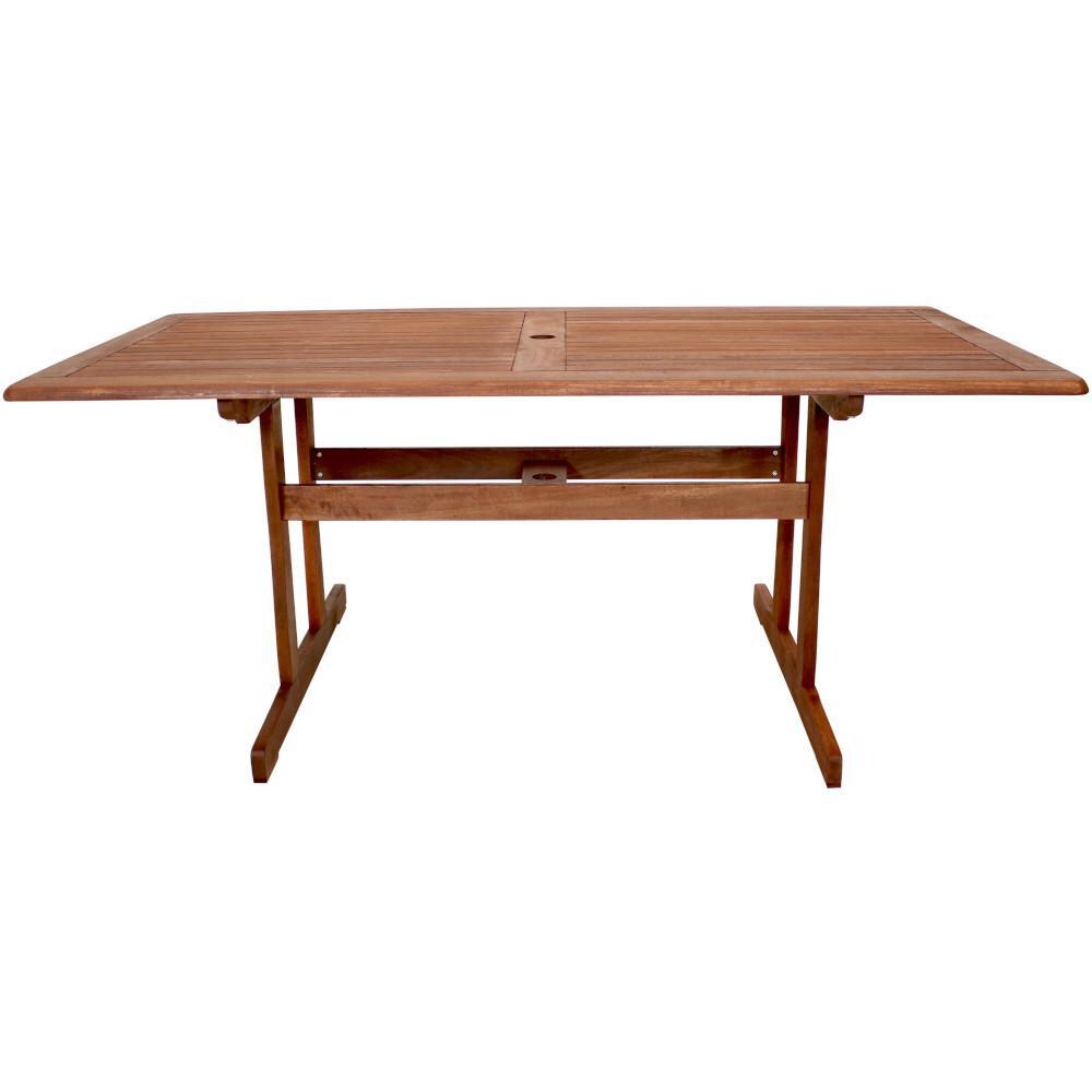 Ultimate Patio 6-Foot Meranti Wood Outdoor Dining Table - Side View thumbnail