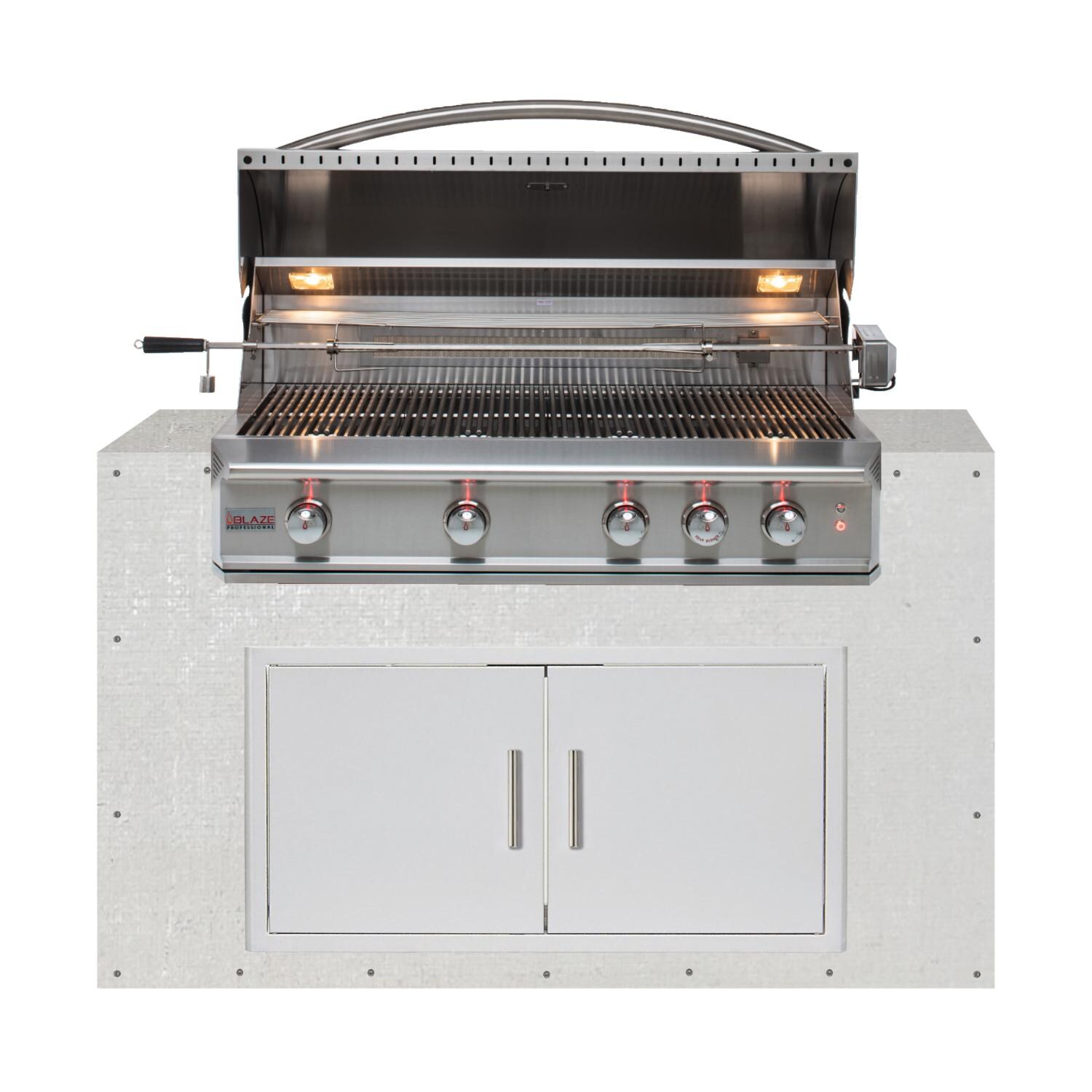 BBQGuys Signature 60-Inch Ready for Finish Outdoor Kitchen Module w/ Blaze Professional LUX 44-Inch Propane Grill & Double Doors thumbnail