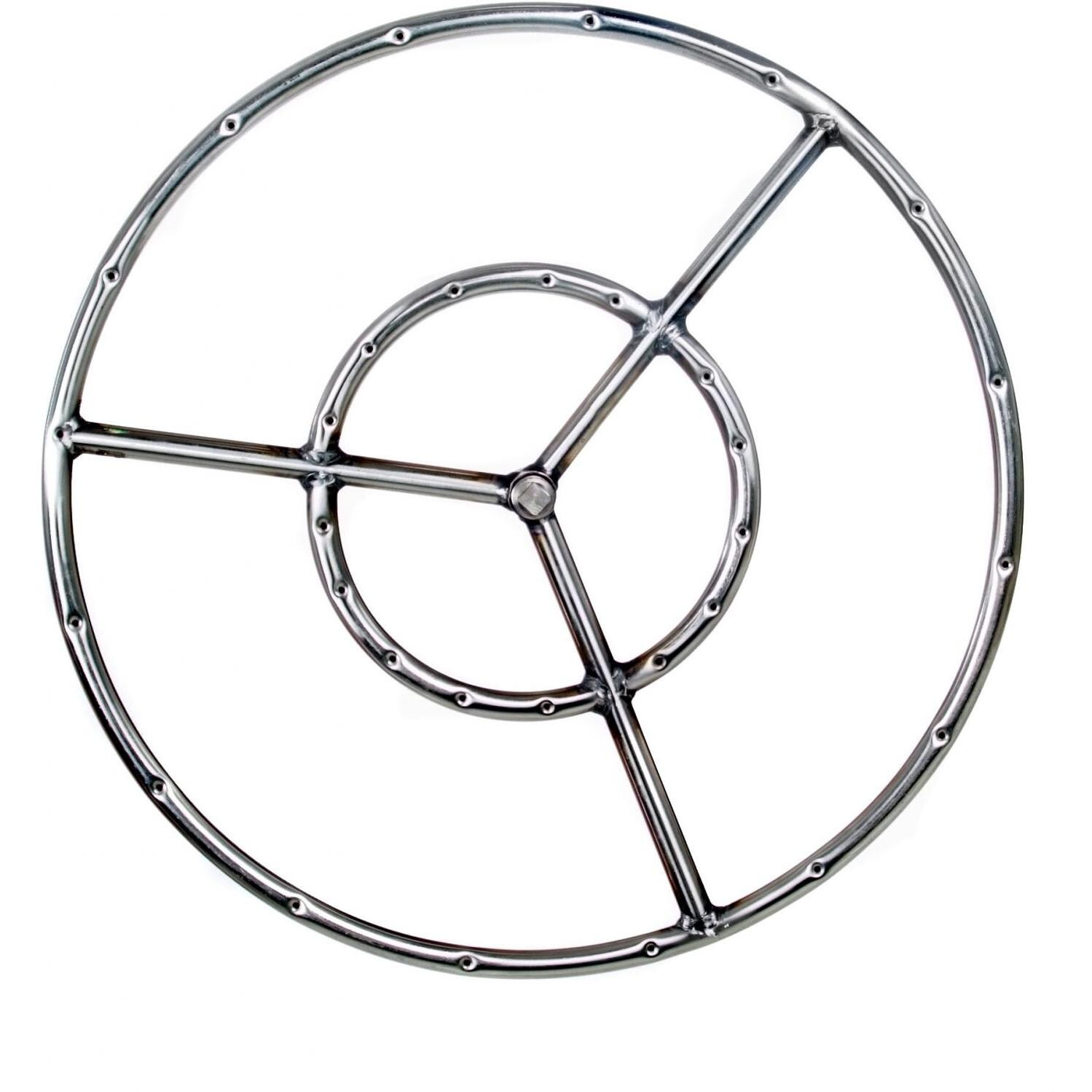 Dagan Industries 19 Inch Stainless Round Double Natural Gas Fire Pit Dagan Industries 19 Inch Stainless Round Double Natural Gas Fire Pit Ring Burner Bbq Guys