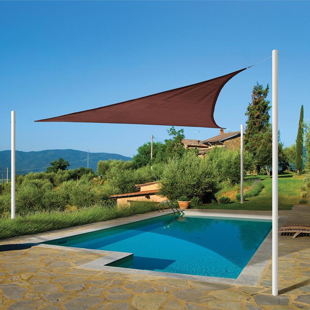 ShadeLogic Sun Shade Sail Heavy Weight 12 Foot Triangle - Terracotta Pool Cover thumbnail