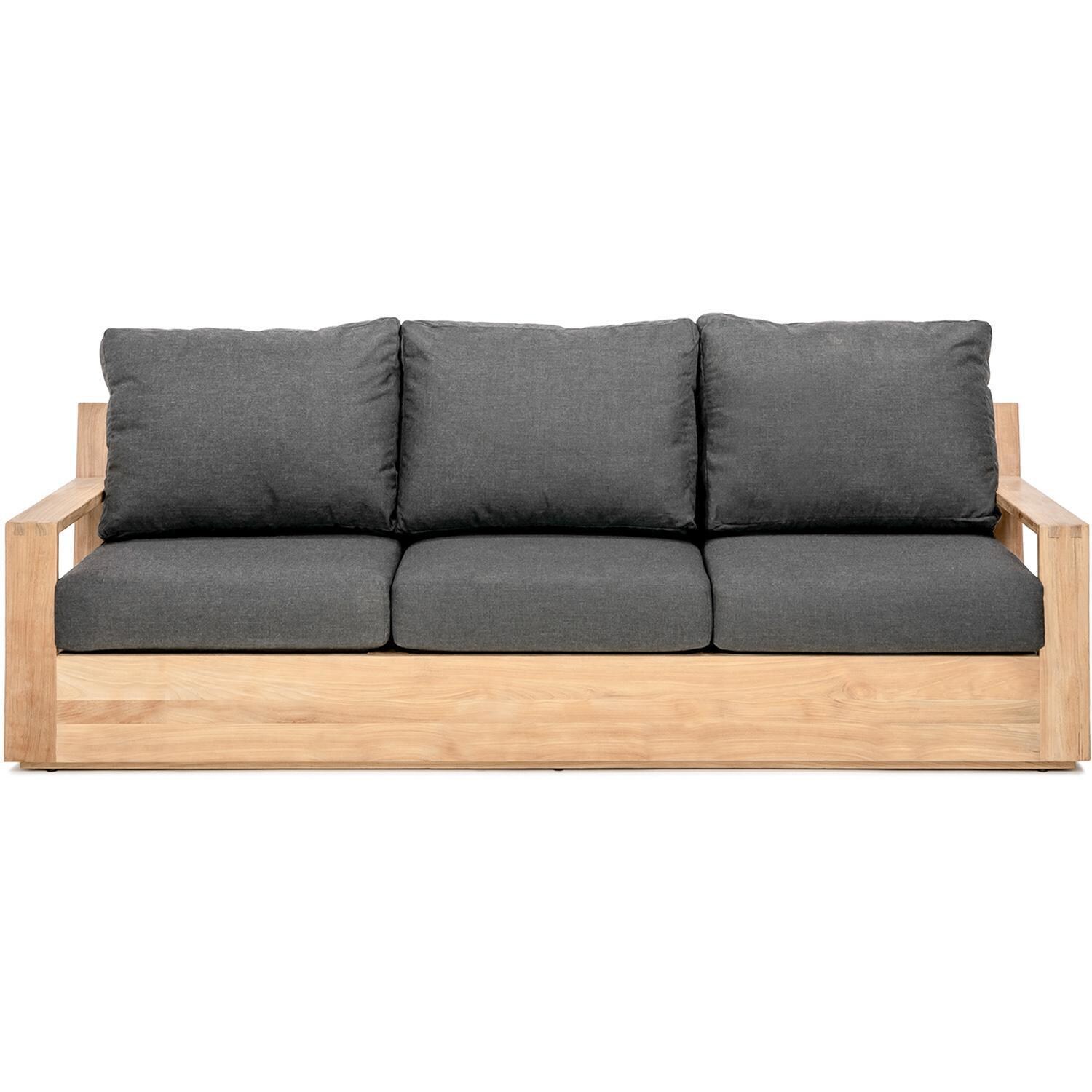 Atlantic Teak Patio Sofa in Carbon By Teak + Table
