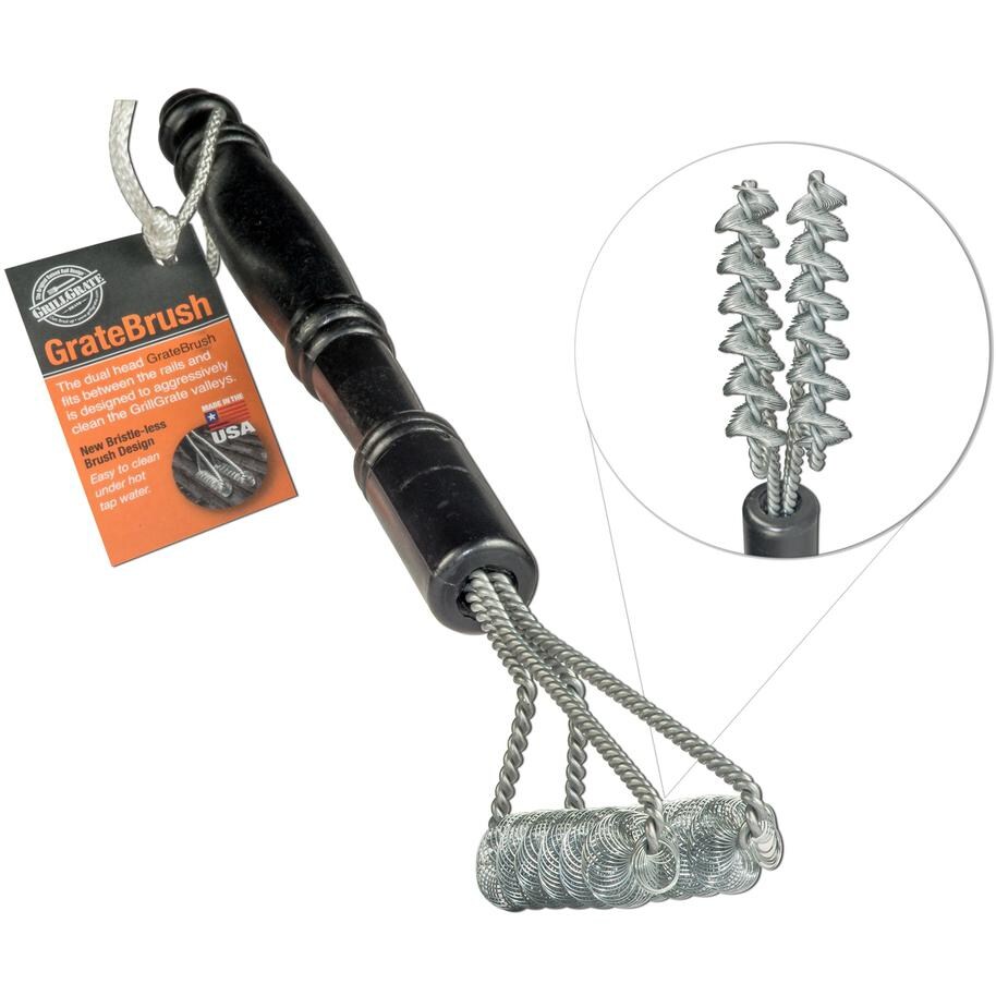 GrillGrate 15-Inch Grate Valley Grill Brush - Angled View thumbnail