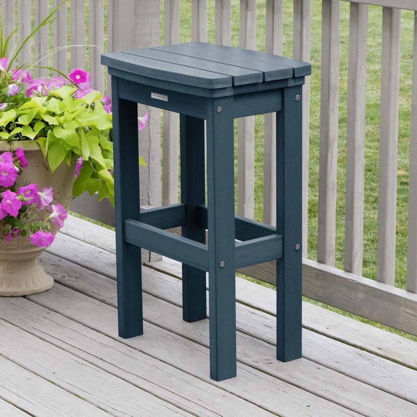 Hart Lane Polyresin Bar Stool in Nantucket Blue By Lakeview Outdoor Designs - Angled - Lifestyle thumbnail