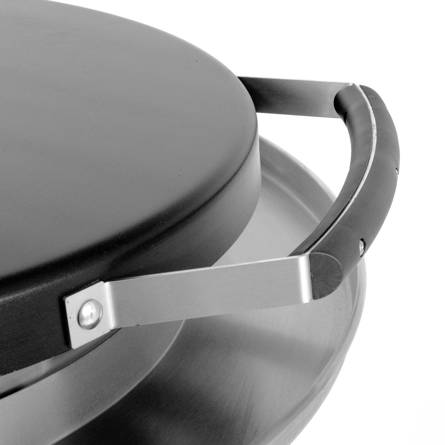 EVO 10-0002-LP-C Professional Wheeled Cart Flattop Propane Gas Grill w/ Non-Stick Ceramic Clad Coating - Handle - Detail thumbnail