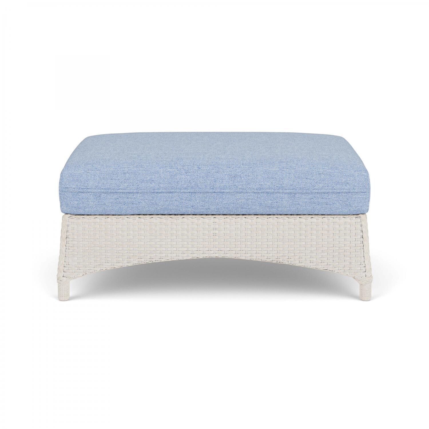 Mandalay Lloyd Loom Large Ottoman in Antique White/Demo Skyway by Lloyd Flanders