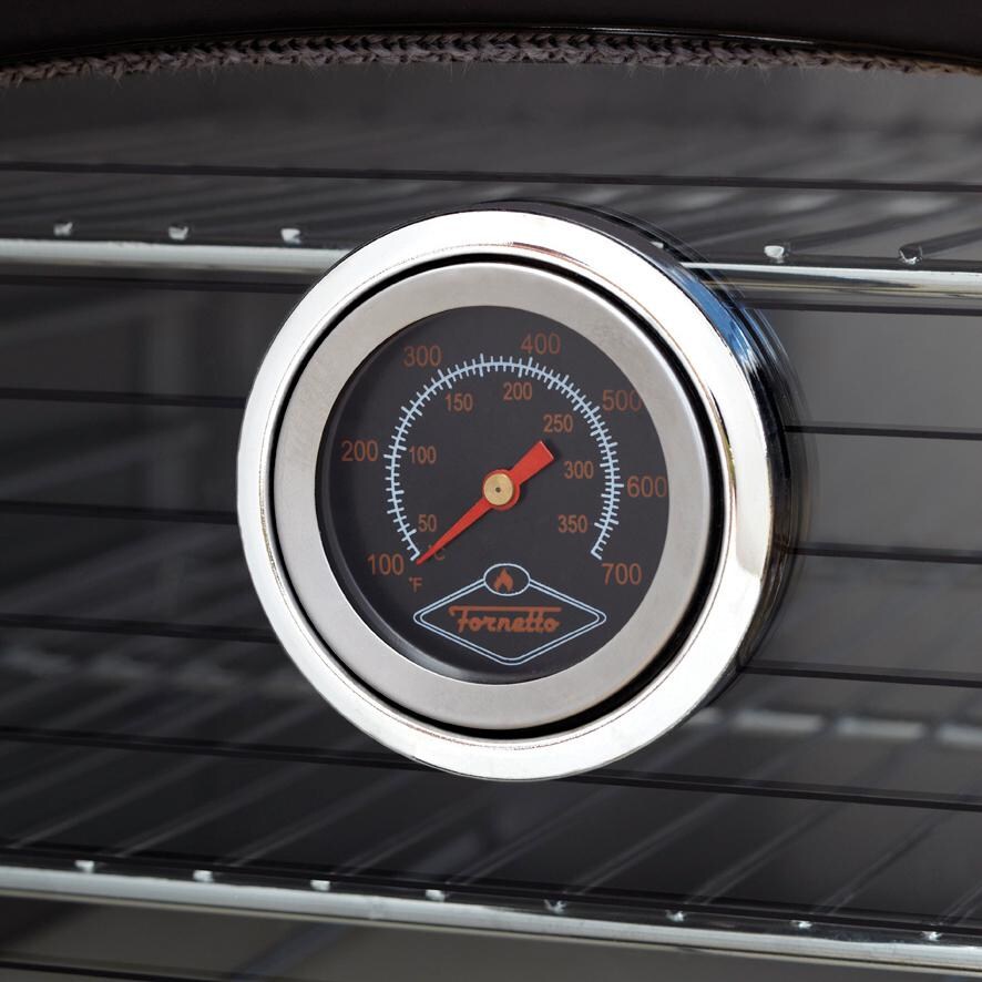 Fornetto Alto Wood Fired Built-In Outdoor Pizza Oven And Smoker - Integrated Oven Thermometer thumbnail