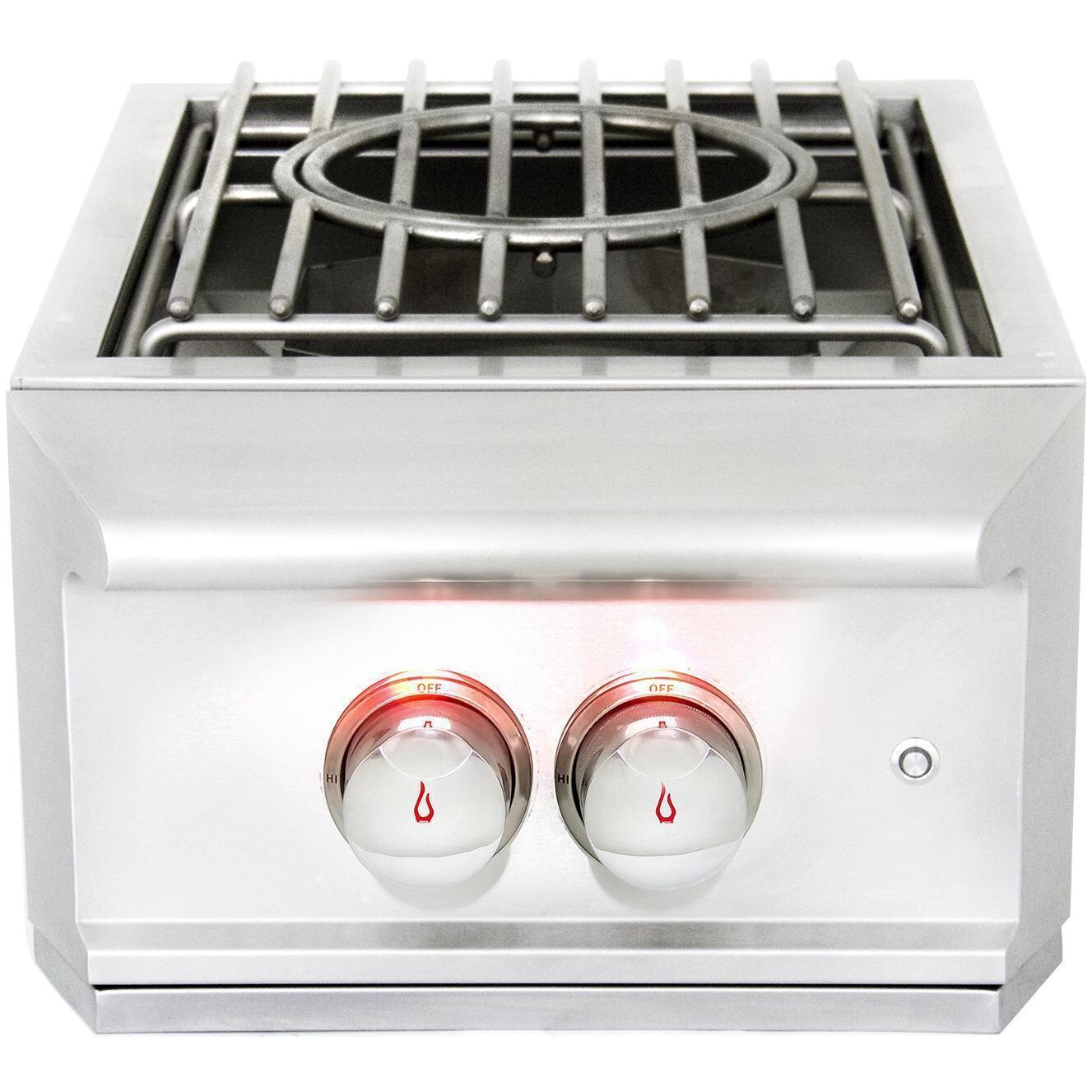Blaze BLZ-PROPB-NG Professional LUX Built-In Natural Gas Power Burner - Front View Lights On - White Background thumbnail