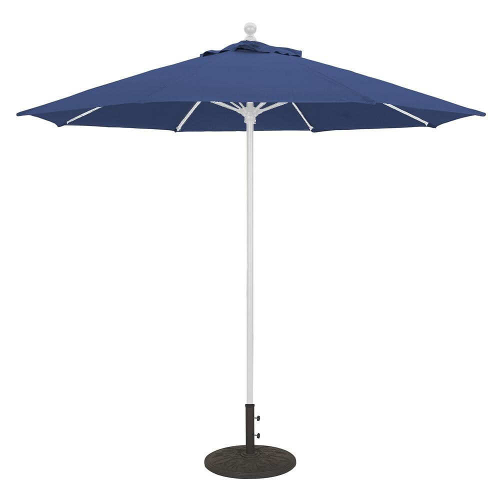Galtech 9 Ft. Octagonal Aluminum Patio Umbrella W/ Manual Lift - White Frame W/ Navy Sunbrella Fabric (Umbrella Base Not Included) thumbnail