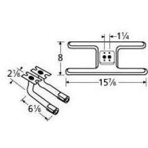 Stainless Steel H Twin, Centered, 1.25 Inch Offset Burner 10502-709LR