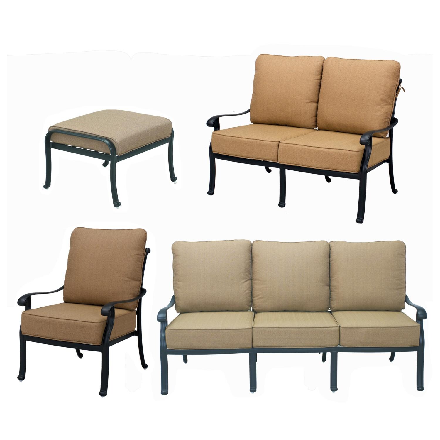 Darlee Capri Replacement Deep Seating Cushion Set - Sesame