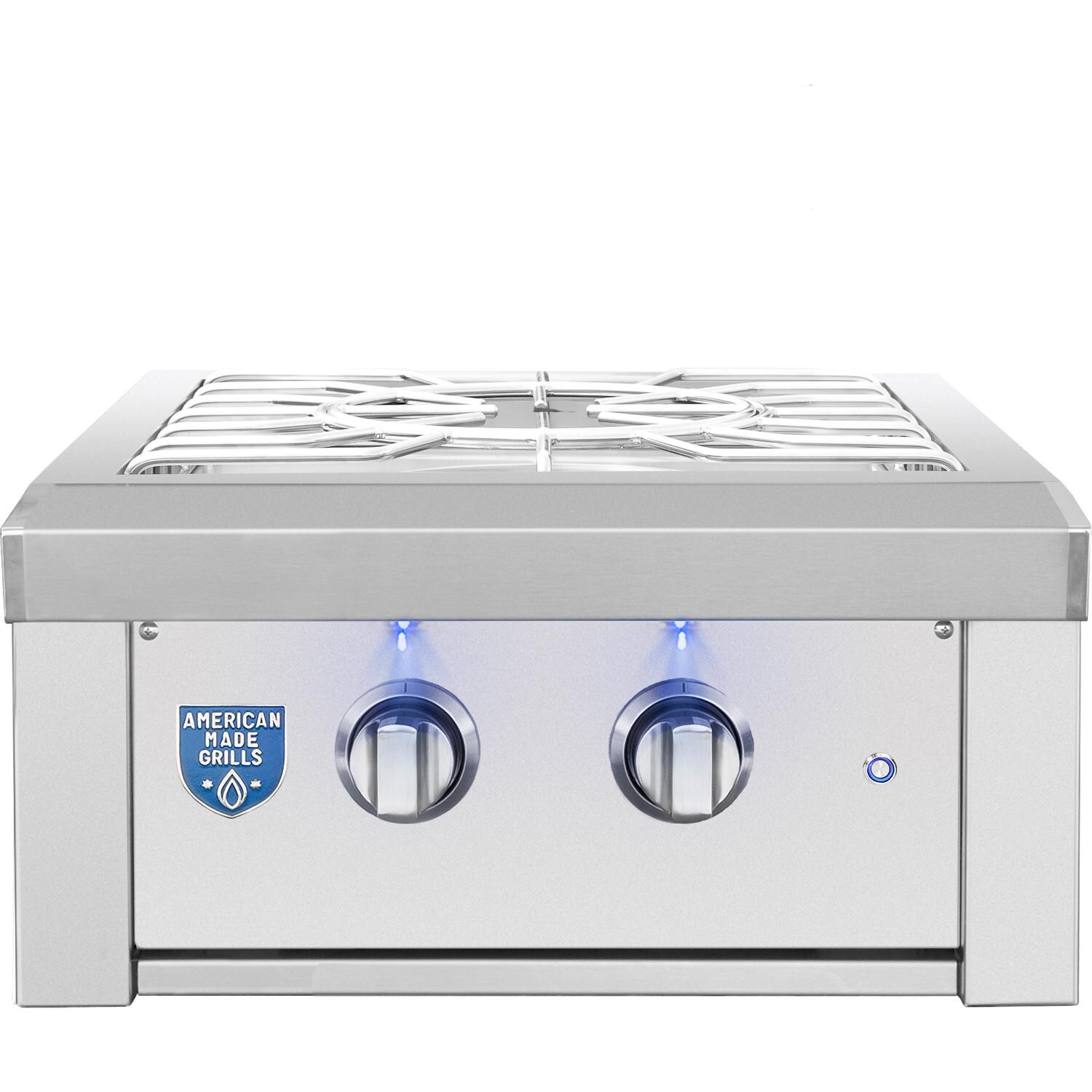 American Made Grills Estate Power Burner ESTPB2-NG - Natural Gas - Front Lid Off - White Background thumbnail