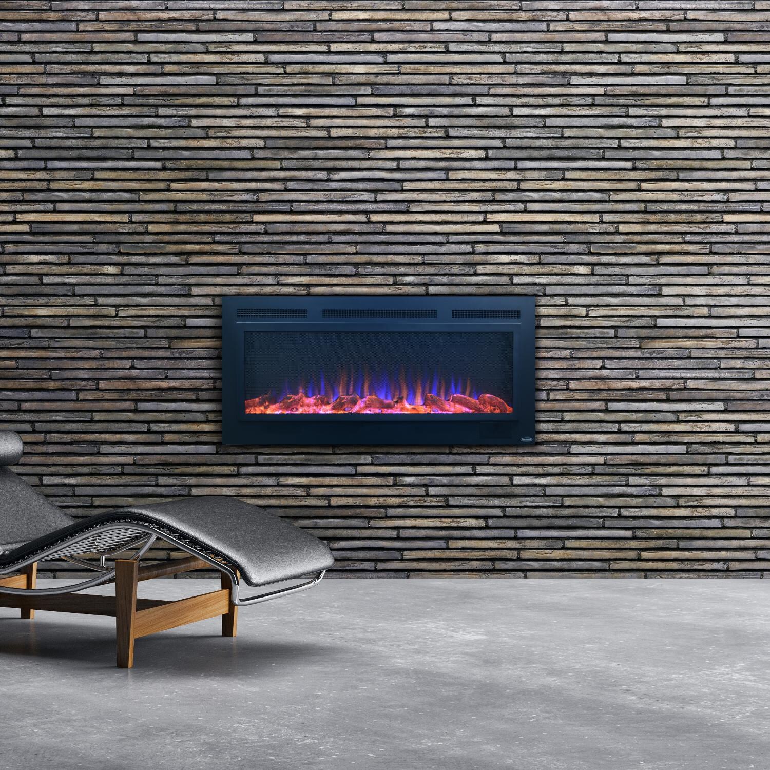 Touchstone Home Products Sideline 50-Inch Wall Mount/Flush Mount Electric Fireplace With Steel Surround - Lifestyle thumbnail