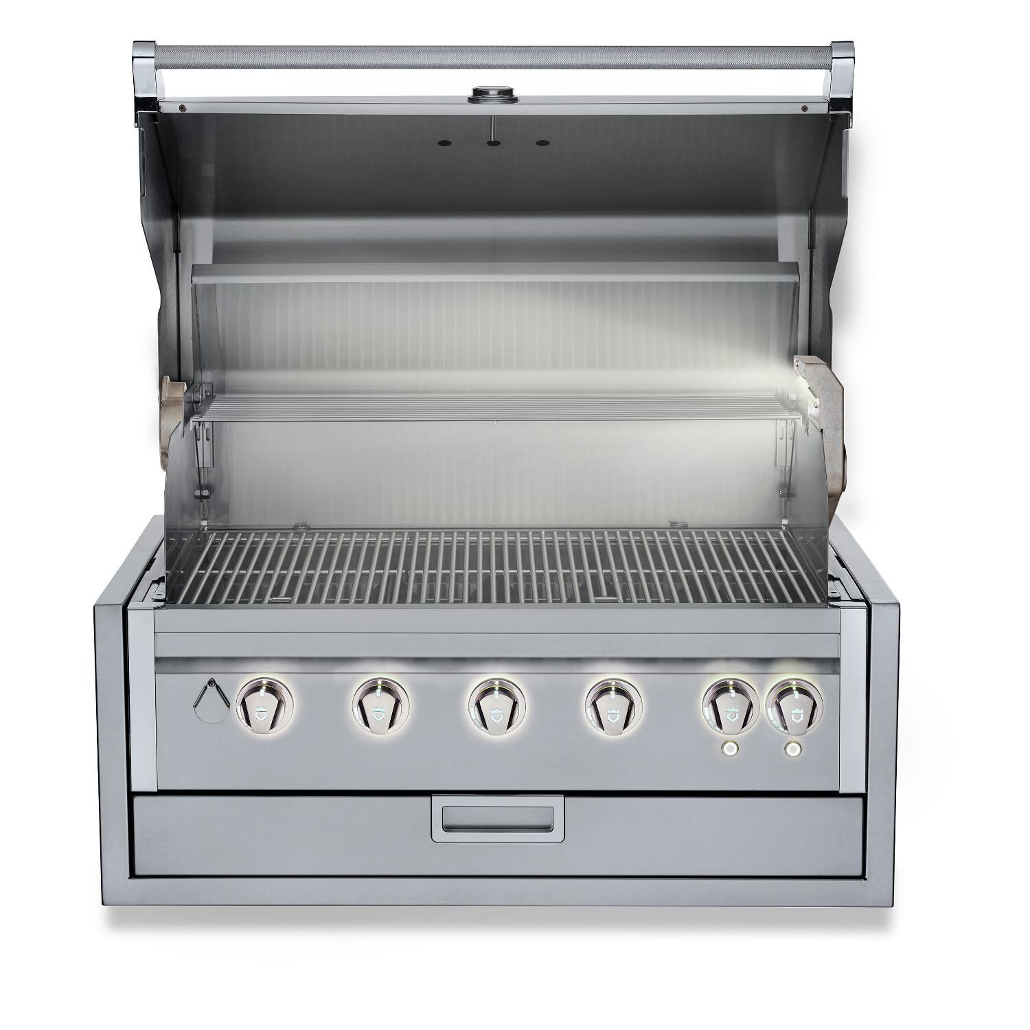 Crown Verity IBI36NG-LT Infinite Series 36-Inch Built-In Natural Gas Grill W/ Lights - Open thumbnail