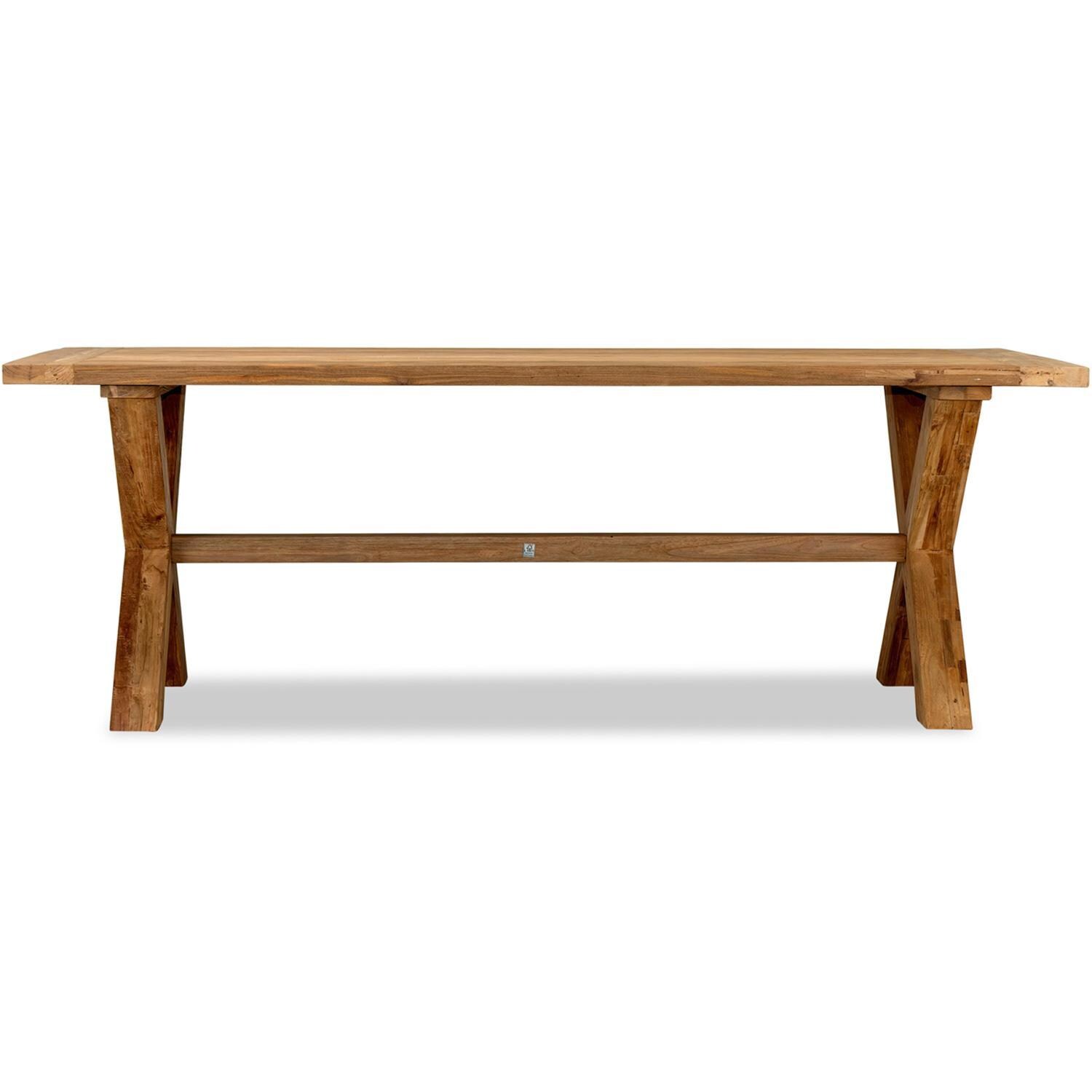 Wood Grove Field 8 Seat Reclaimed Teak Outdoor Dining Table By Lakeview - Front View - White Background thumbnail