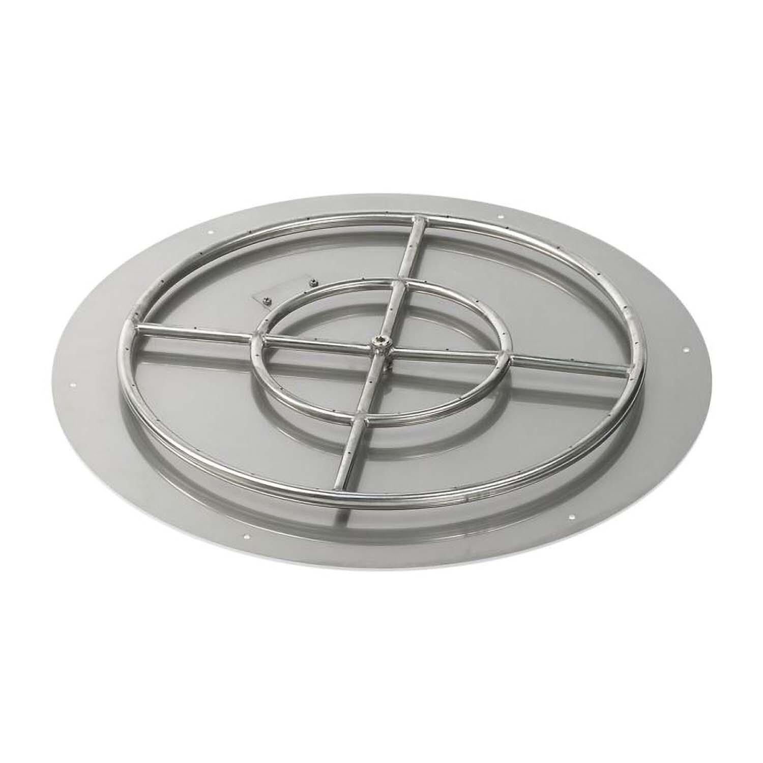 BBQGuys Signature 30 Inch Stainless Steel Round Flat Fire Pit Pan W/Spark Ignition Kit - 18 Inch Ring - Natural Gas - Pan - White Background thumbnail