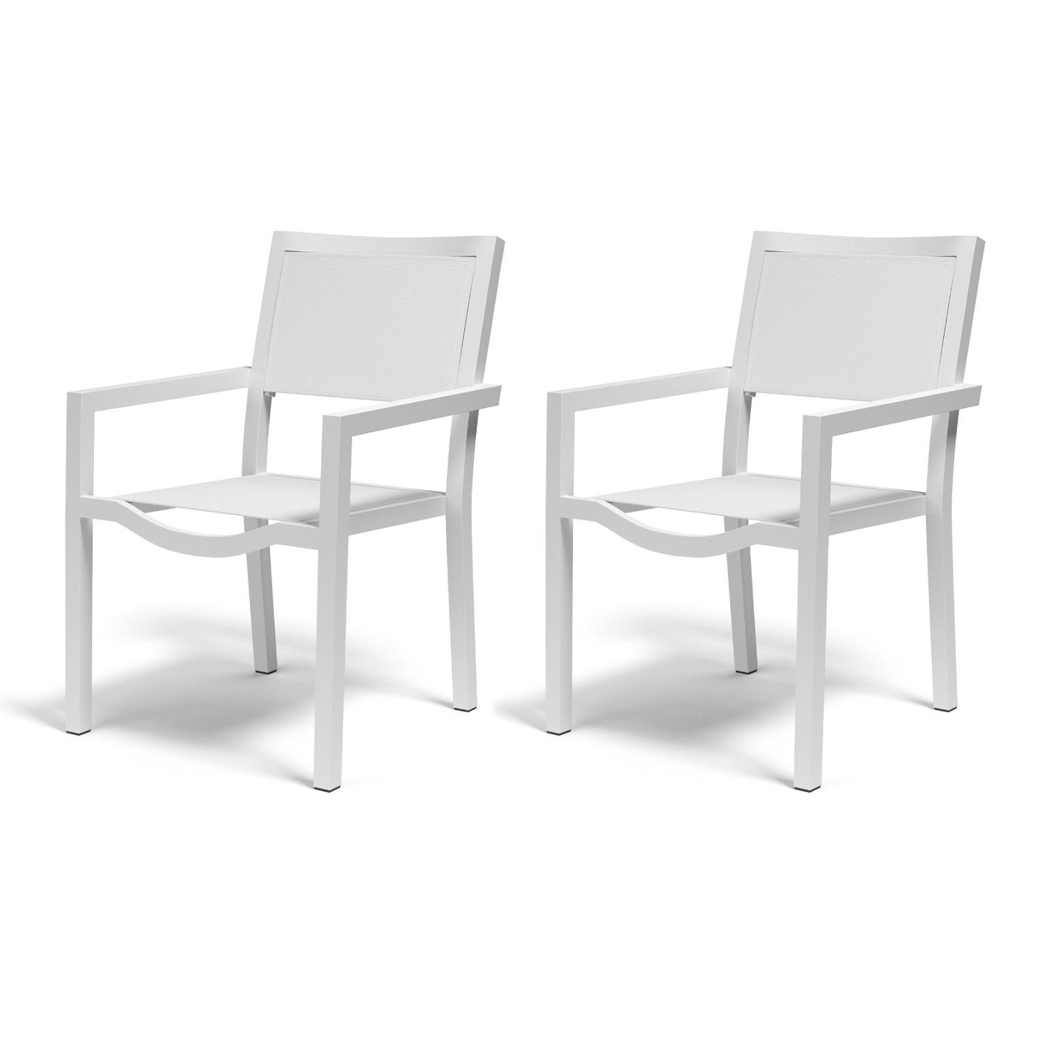 Sunset West Naples 2 Piece Aluminum Stackable Patio Sling Dining Chair