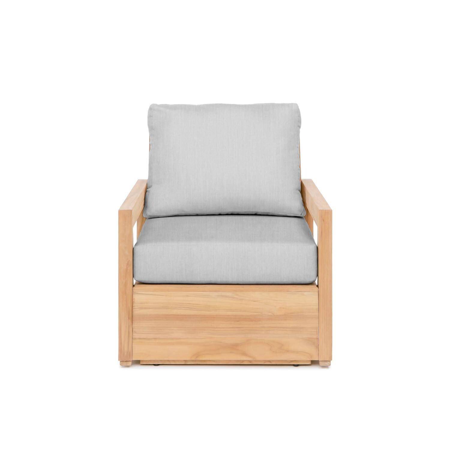 Teak + Table Relax 4 Piece Teak Lounge Set in Granite - Club Chair - White Background thumbnail